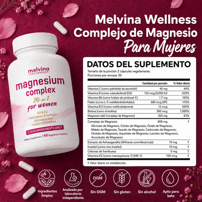 Melvina Wellness Magnesio 20-en-1 para Mujeres